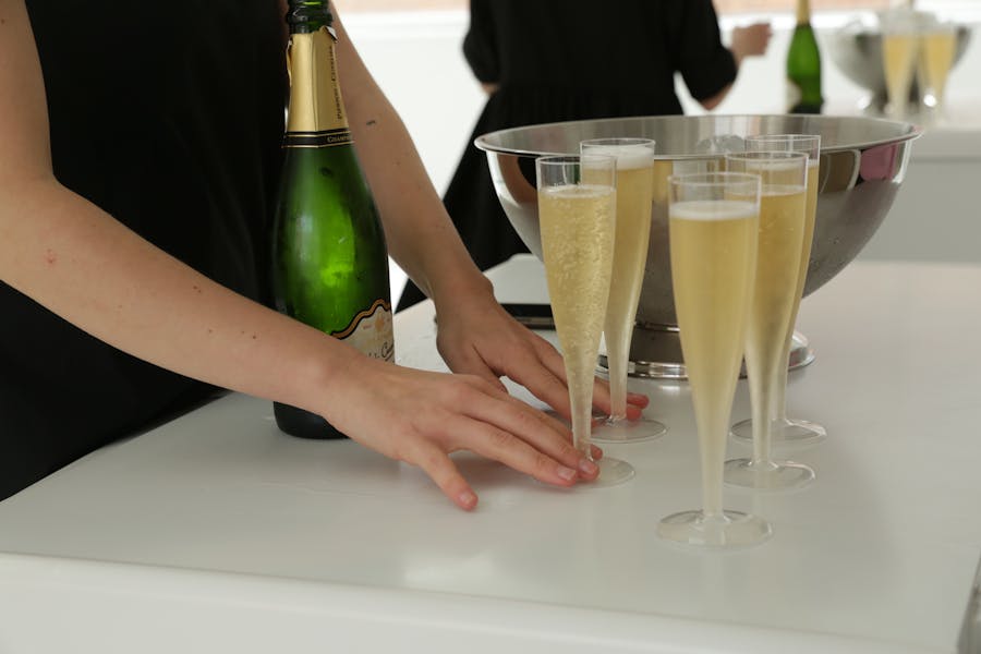 Champagne bar, The HISK Affair 2021. Picture by Anaïs Chabeur