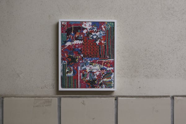 Lisette de Greeuw, Eventuation_01, 2019. Embroidery in frame. Photo Ingel Vaikla