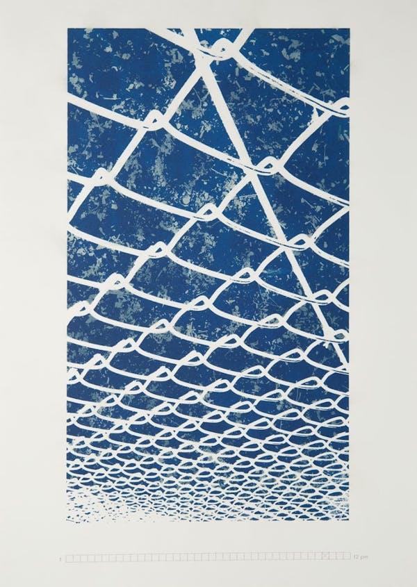 Edouard Pagant, From One to Midnight Under Artificial Light, 29,7 x 42 cm Silkscreen, cyanotype and pencil on Arches watercolour paper 300g