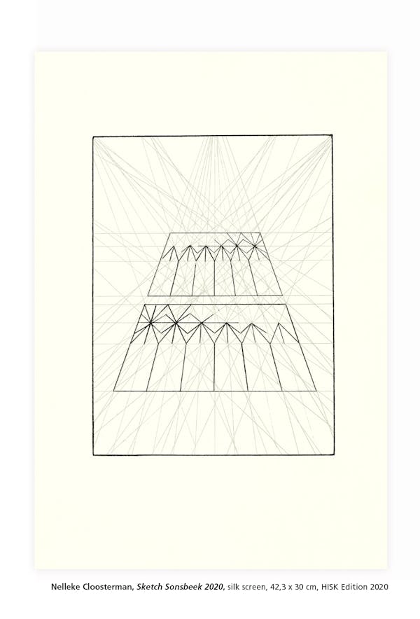 Nelleke Cloosterman, Sketch Sonsbeek 2020, silk screen, 42,3 x 30 cm, HISK Edition 2020